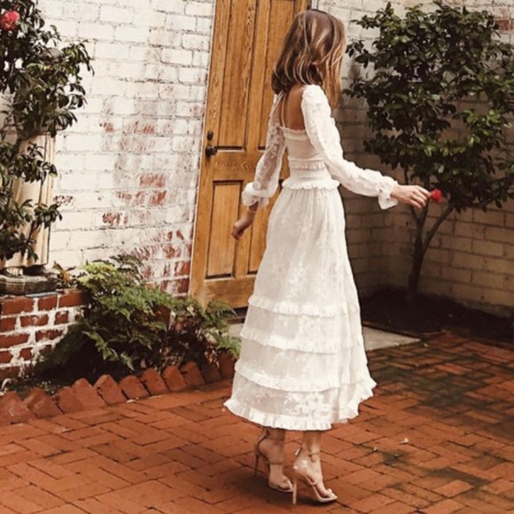 V. Chapman Magnolia White Lace Maxi Dress - 4 - Picture 4 of 13